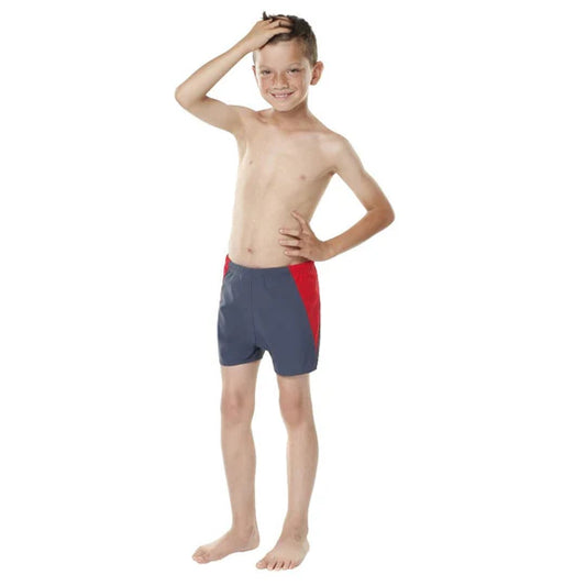 Boy's Swim Shorties - Slate Red