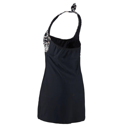 Ladies Swim Dress - Black Floral