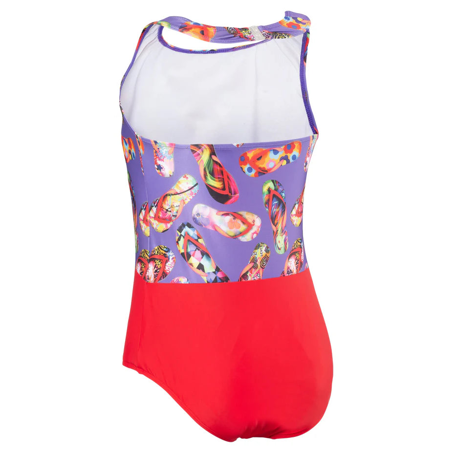 Girl's Flipflop Halterneck - Damson/Rose