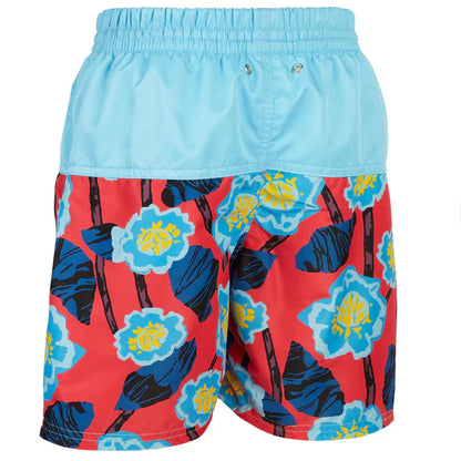 Boy's Board Swim Shorts - Floral Blue