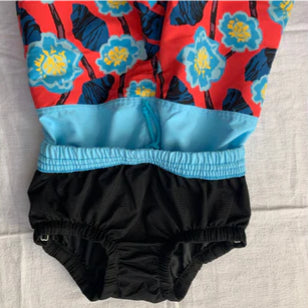 Boy's Board Swim Shorts - Floral Blue