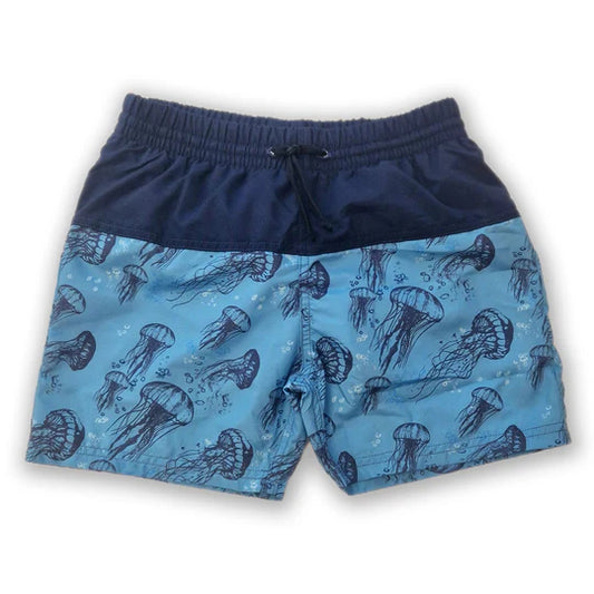 Boy's Jellyfish Board Swim Shorts - Navy/blue