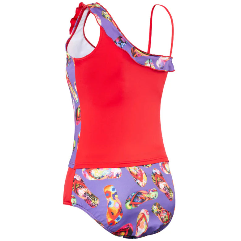 Girl's Flipflop Tankini with briefs swimsuit - purple