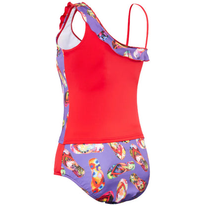 Girl's Flipflop Tankini with briefs swimsuit - purple
