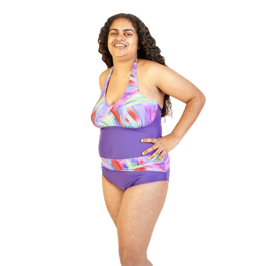 Női egyrészes fürdőruha - indigó