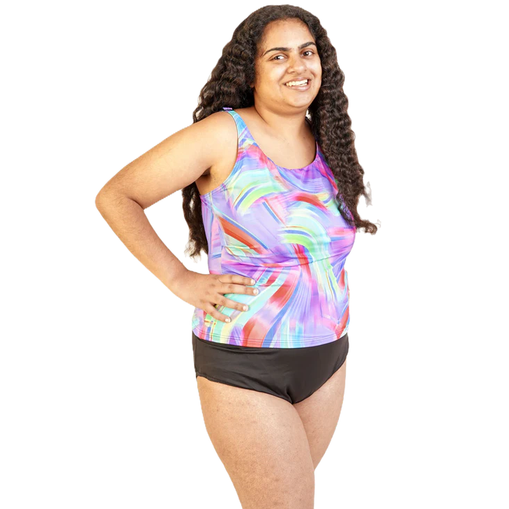 Ladies Tankini with Briefs - Indigo