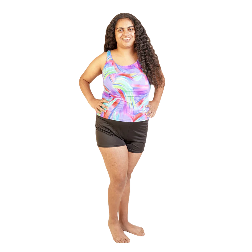 Női tankini rövidnadrággal - indigó