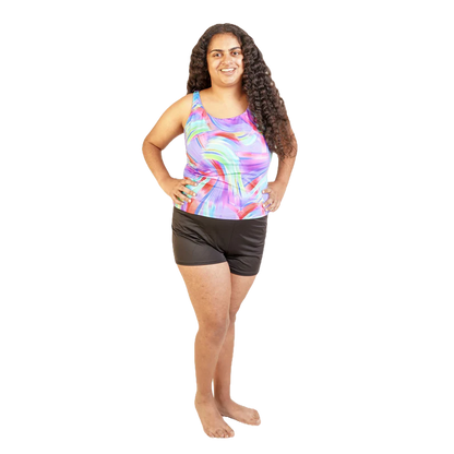 Női tankini rövidnadrággal - indigó