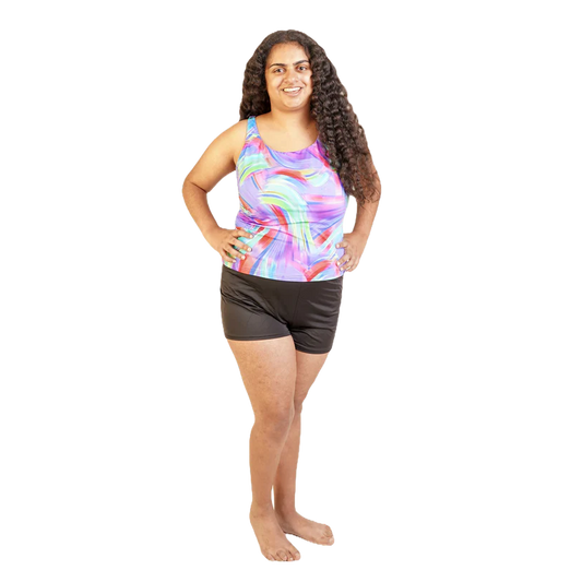 Női tankini rövidnadrággal - indigó