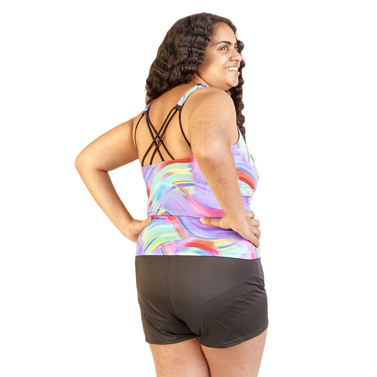 Női tankini rövidnadrággal - indigó