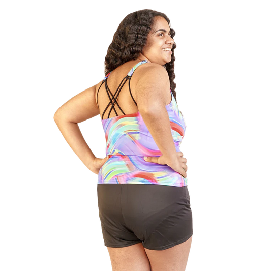 Női tankini rövidnadrággal - indigó