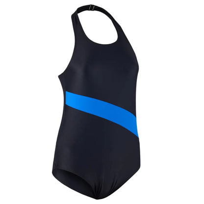 Lány pántos Eco fürdőruha - fekete