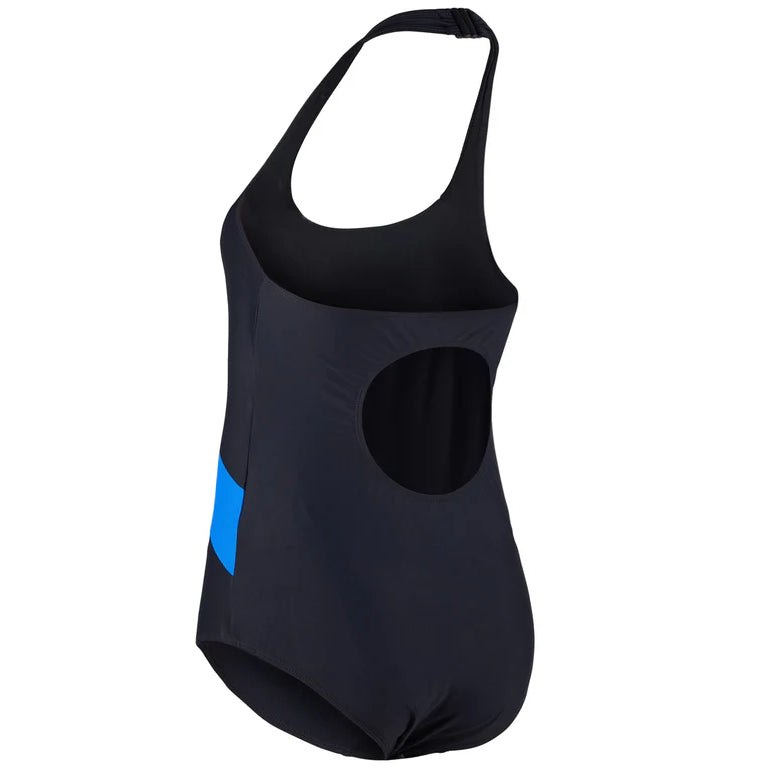 Lány pántos Eco fürdőruha - fekete